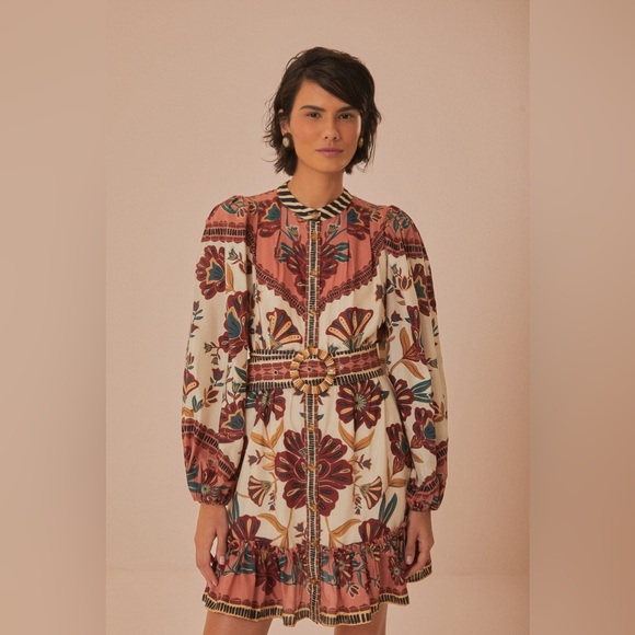 FARM Rio Dresses & Skirts - Farm Rio Cream Riad Mini Dress